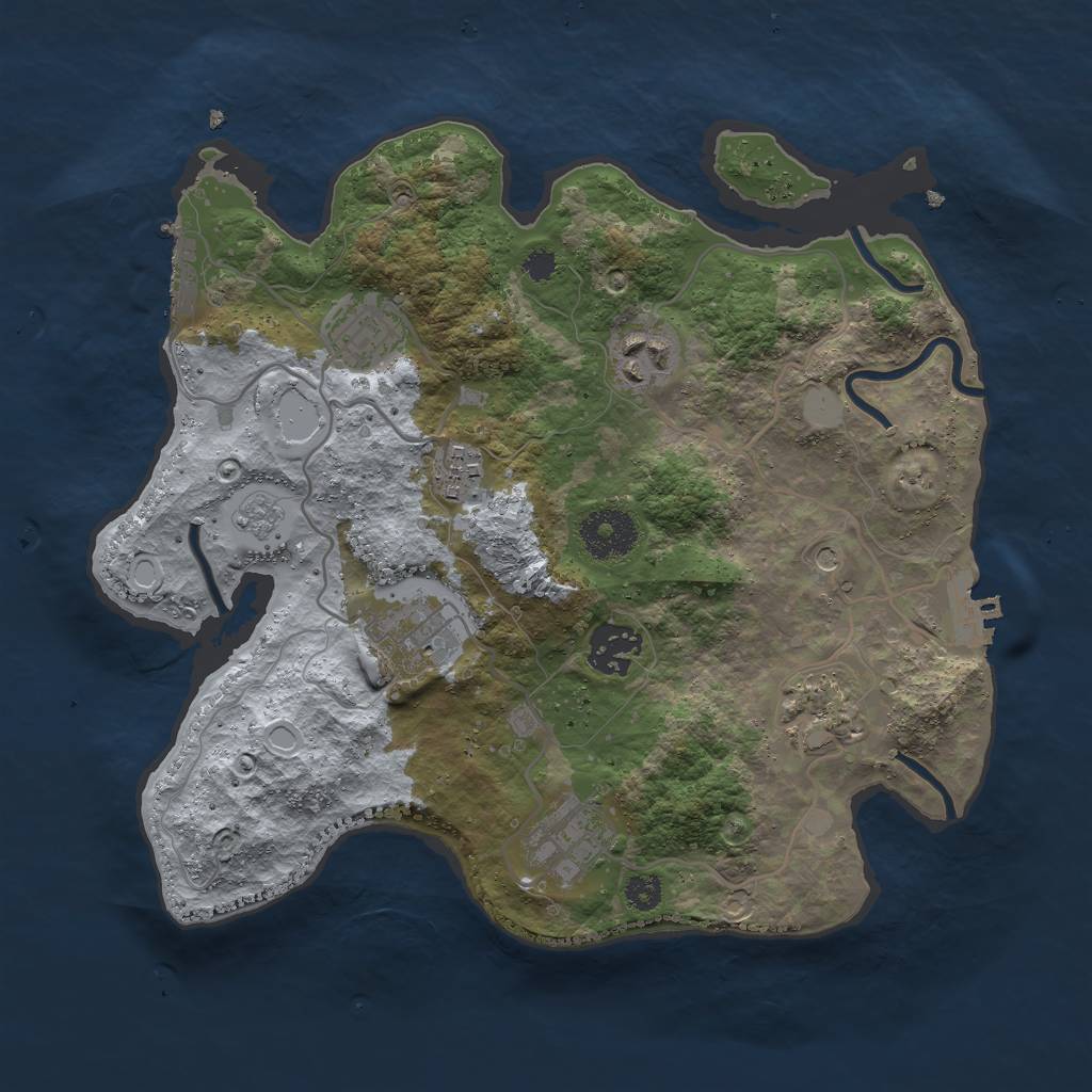 Rust Map: Procedural Map, Size: 3060, Seed: 2259, 14 Monuments