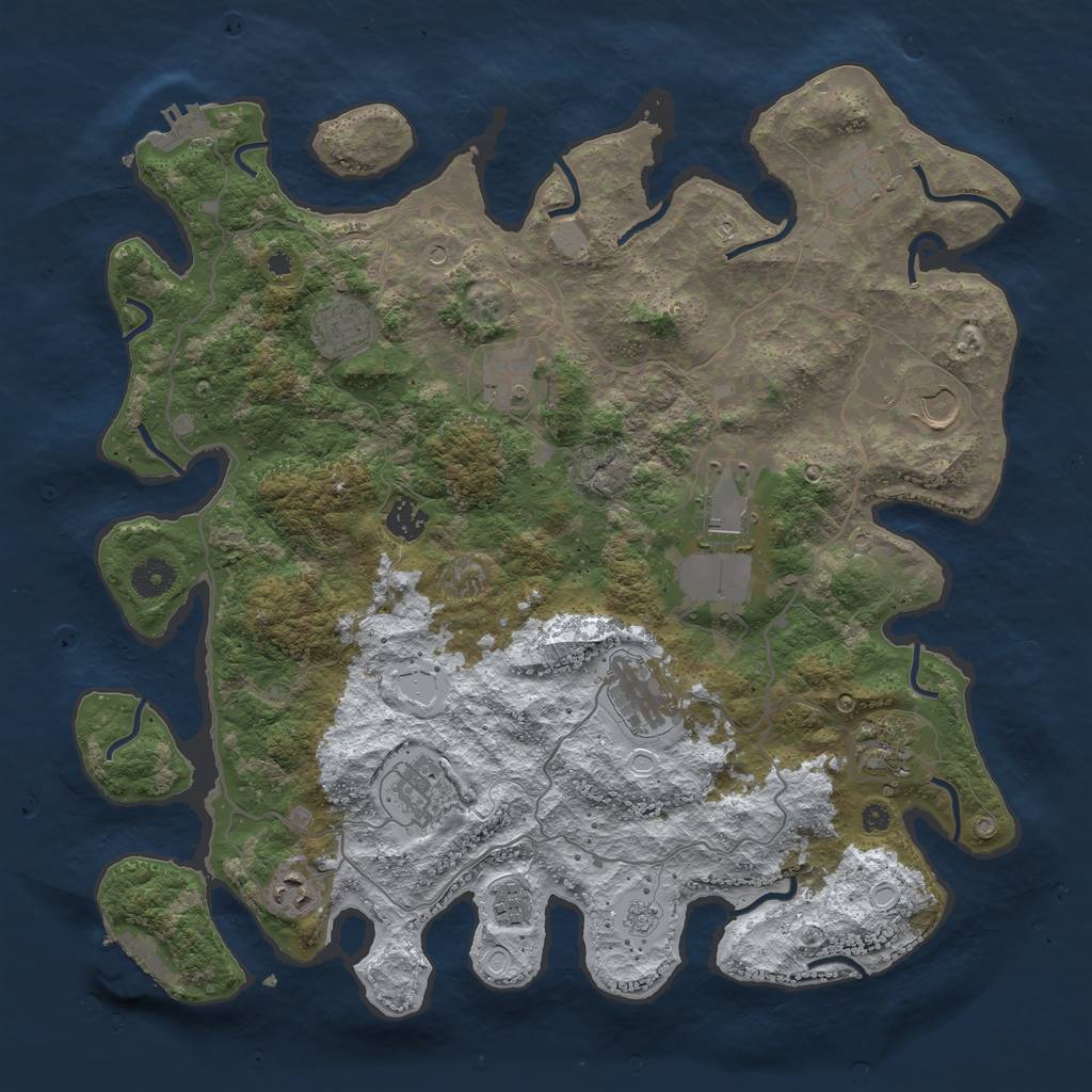 Rust Map: Procedural Map, Size: 4000, Seed: 1067441525, 20 Monuments