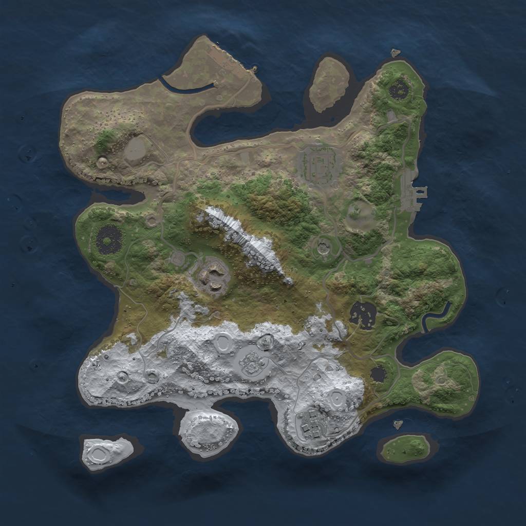 Rust Map: Procedural Map, Size: 2800, Seed: 2030830, 13 Monuments