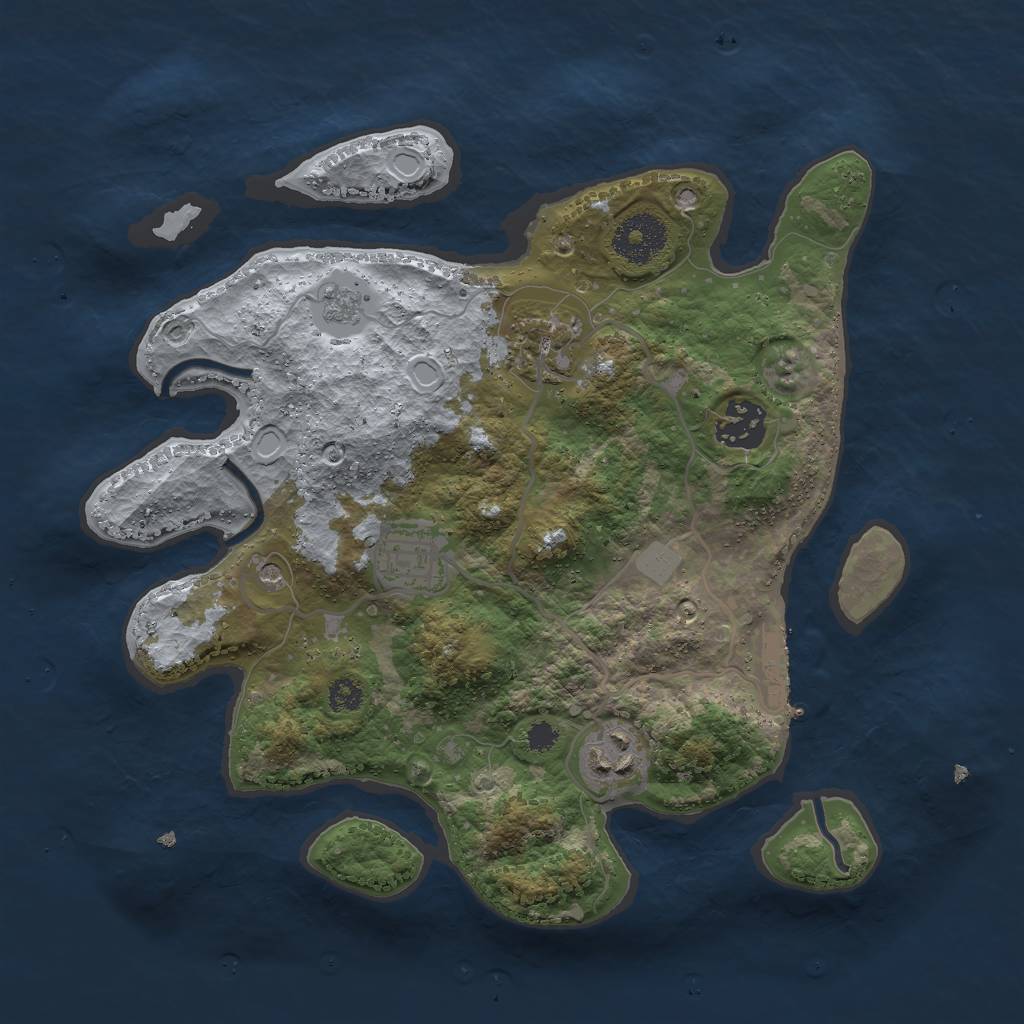Rust Map: Procedural Map, Size: 3000, Seed: 10705, 12 Monuments
