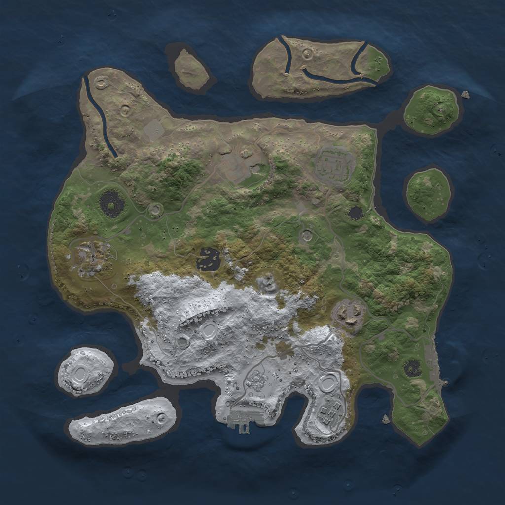Rust Map: Procedural Map, Size: 3000, Seed: 941, 15 Monuments