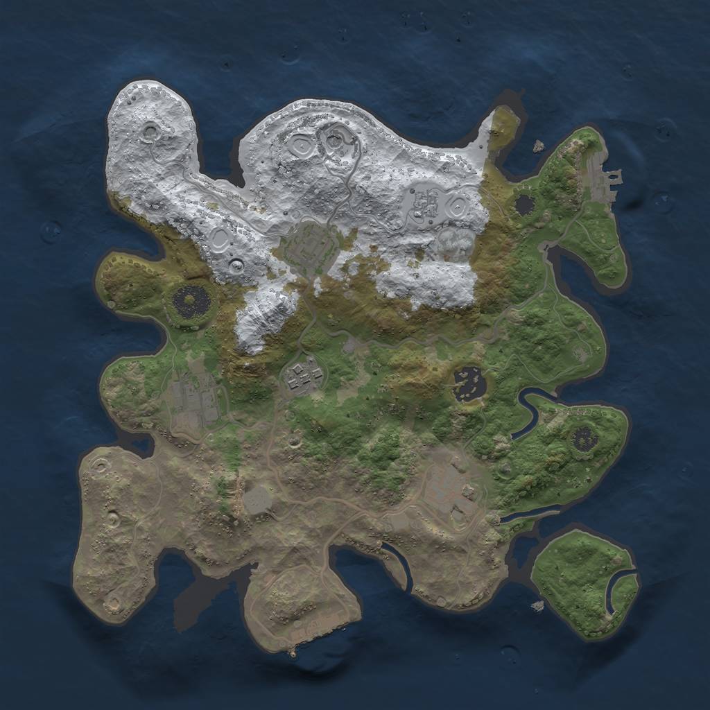 Rust Map: Procedural Map, Size: 3000, Seed: 15612, 14 Monuments