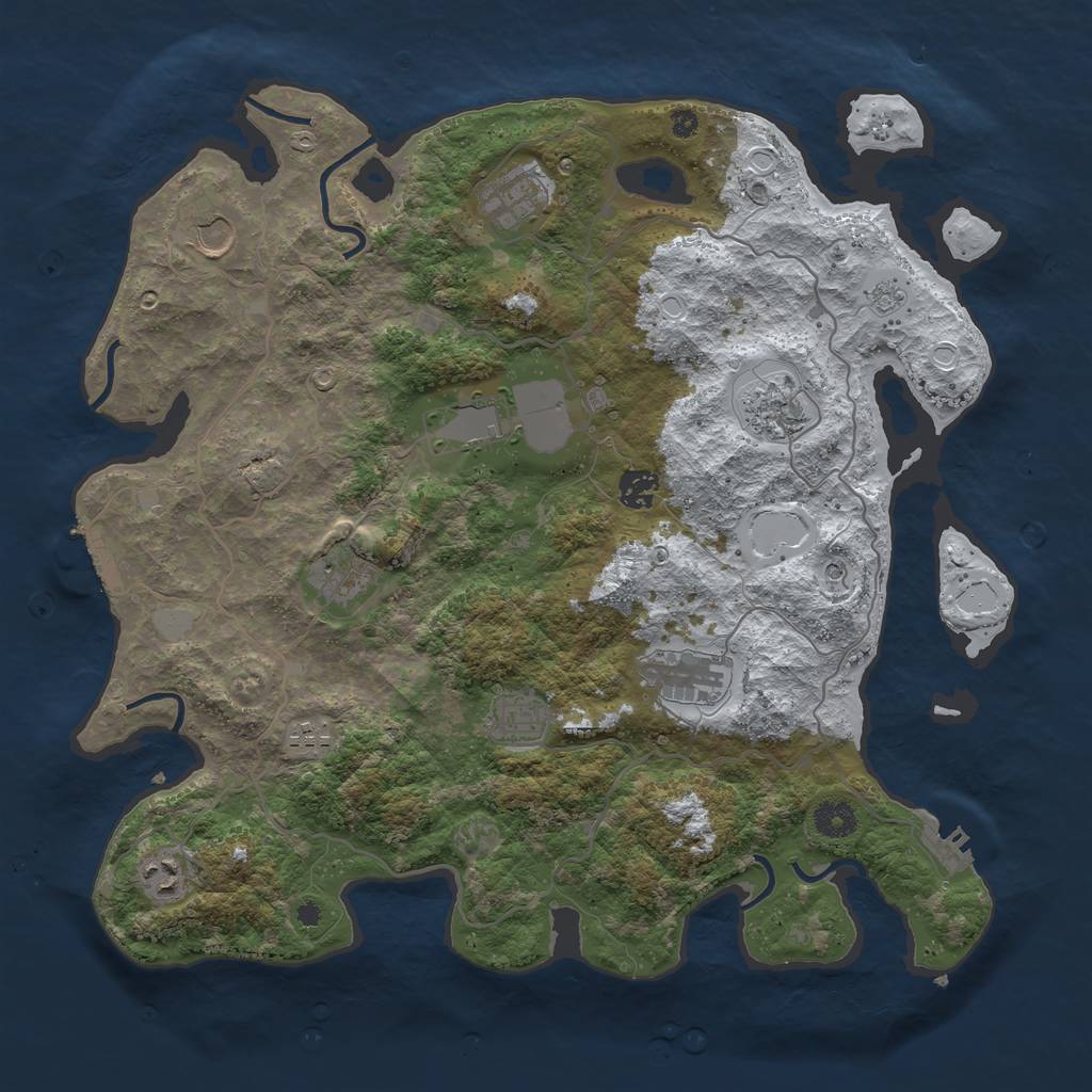 Rust Map: Procedural Map, Size: 4000, Seed: 1531176423, 19 Monuments
