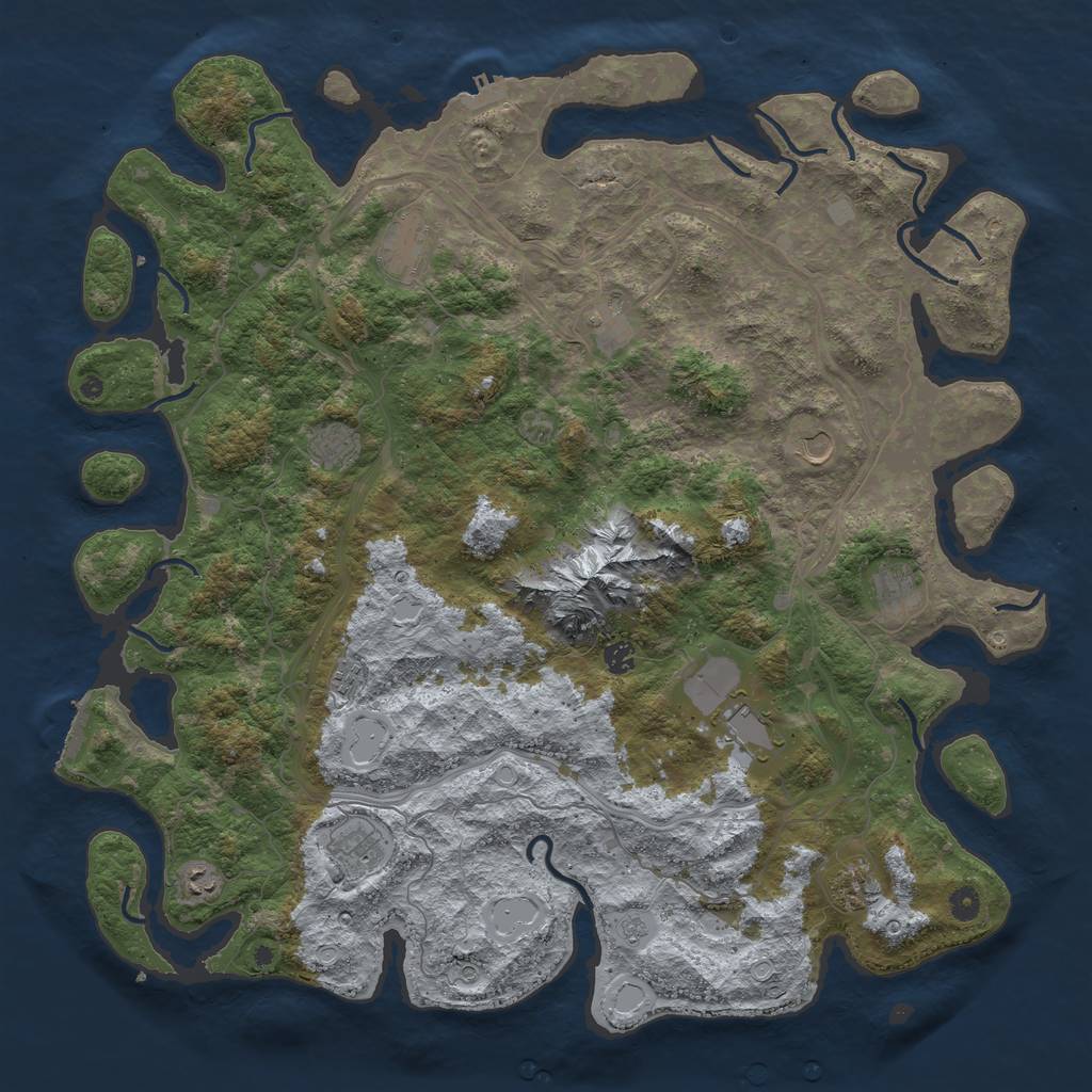Rust Map: Procedural Map, Size: 5000, Seed: 2067893, 20 Monuments