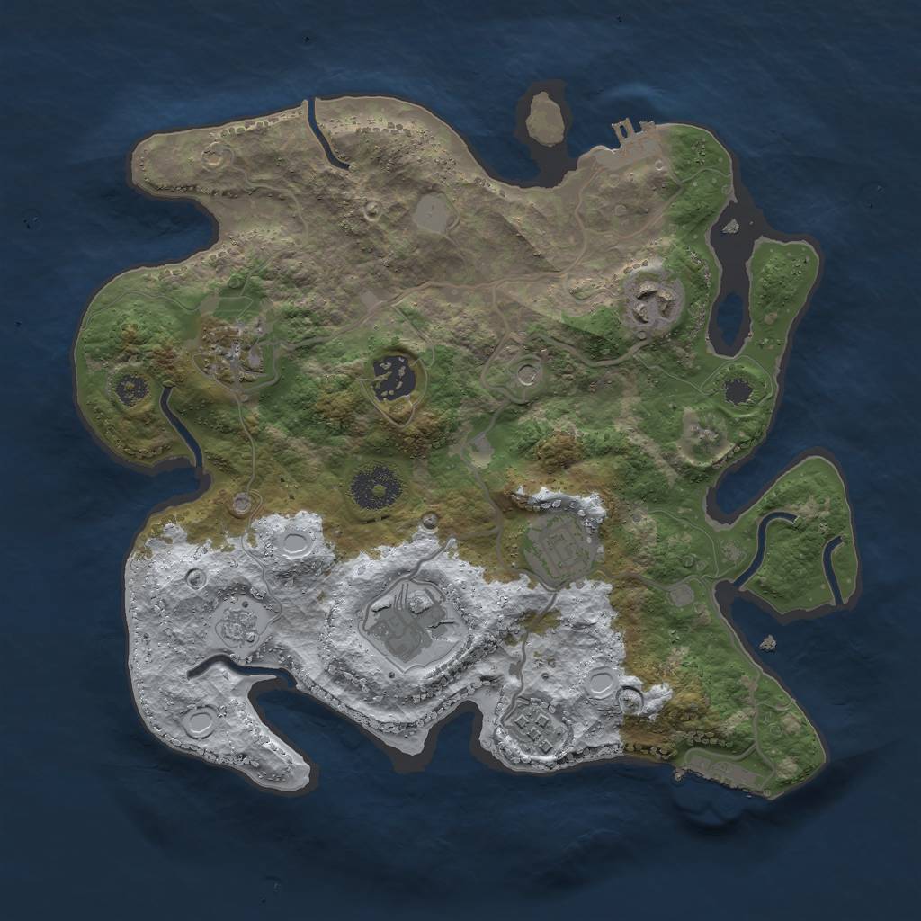Rust Map: Procedural Map, Size: 3000, Seed: 231136260, 15 Monuments
