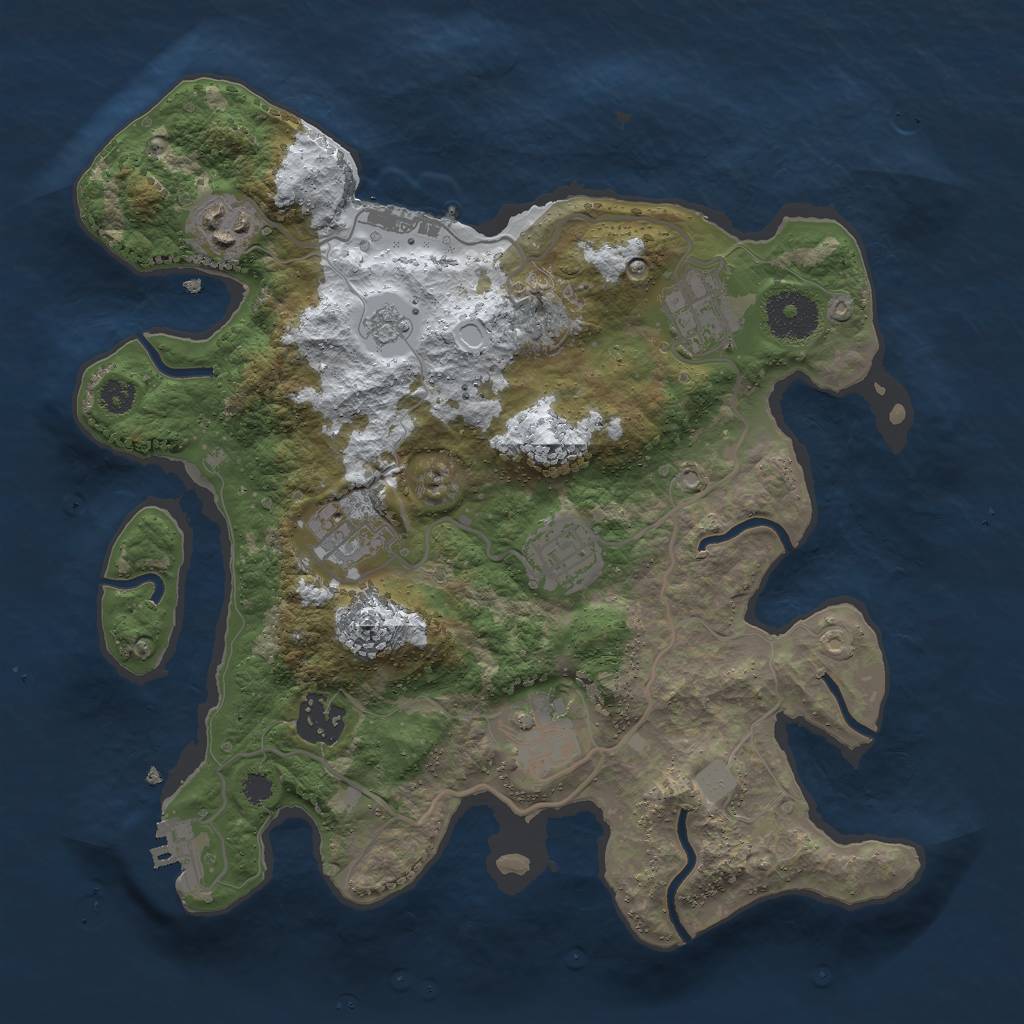 Rust Map: Procedural Map, Size: 3060, Seed: 2260, 14 Monuments