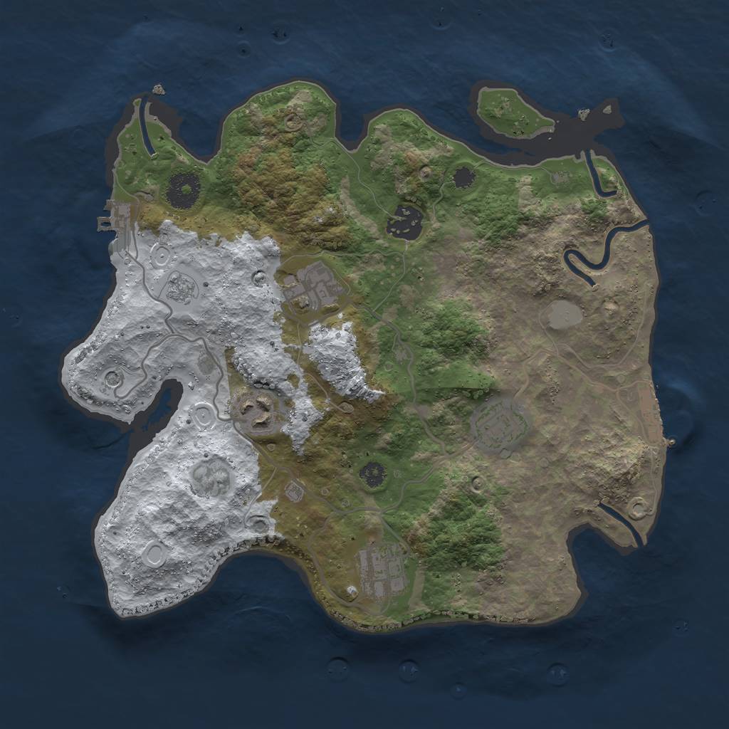 Rust Map: Procedural Map, Size: 3059, Seed: 2259, 14 Monuments