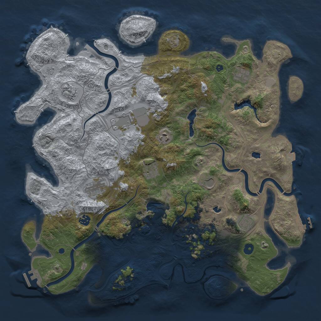 Rust Map: Procedural Map, Size: 4500, Seed: 288930901, 16 Monuments