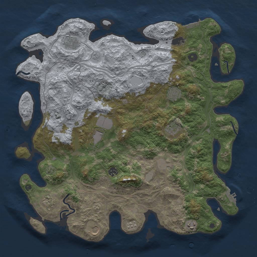 Rust Map: Procedural Map, Size: 4250, Seed: 91353103, 19 Monuments