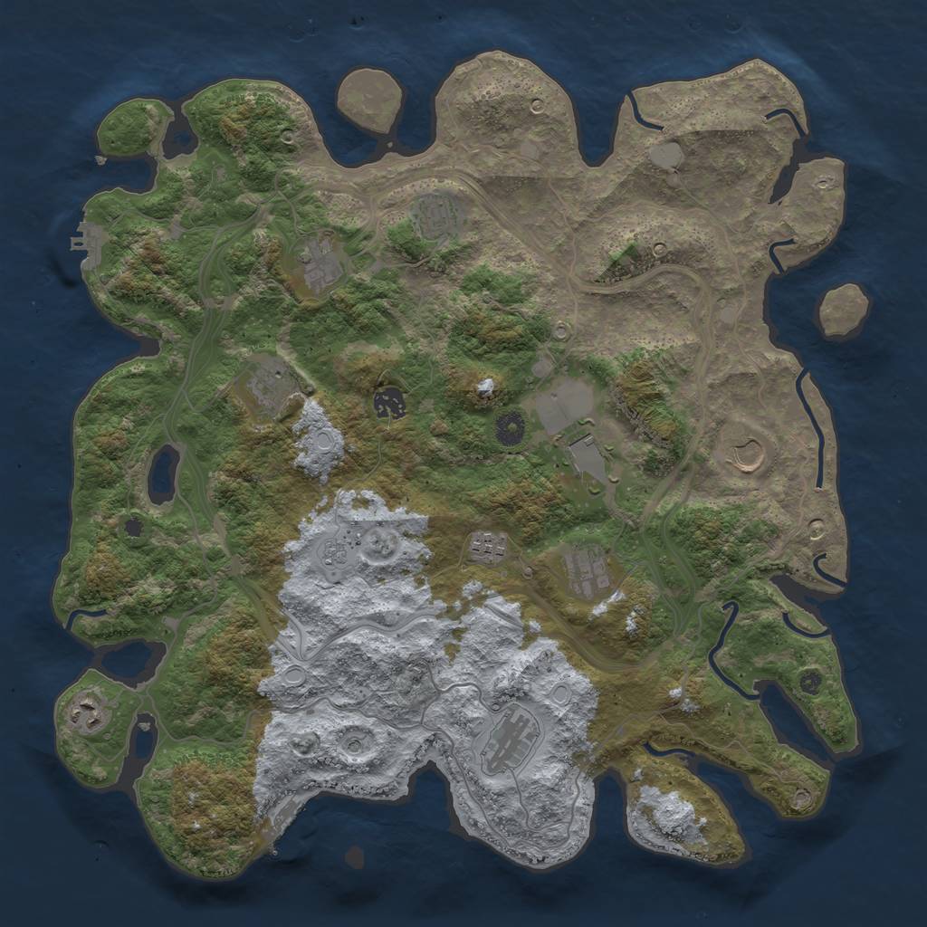 Rust Map: Procedural Map, Size: 4250, Seed: 1520720150, 19 Monuments