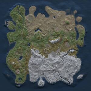 Thumbnail Rust Map: Procedural Map, Size: 4200, Seed: 50000, 15 Monuments