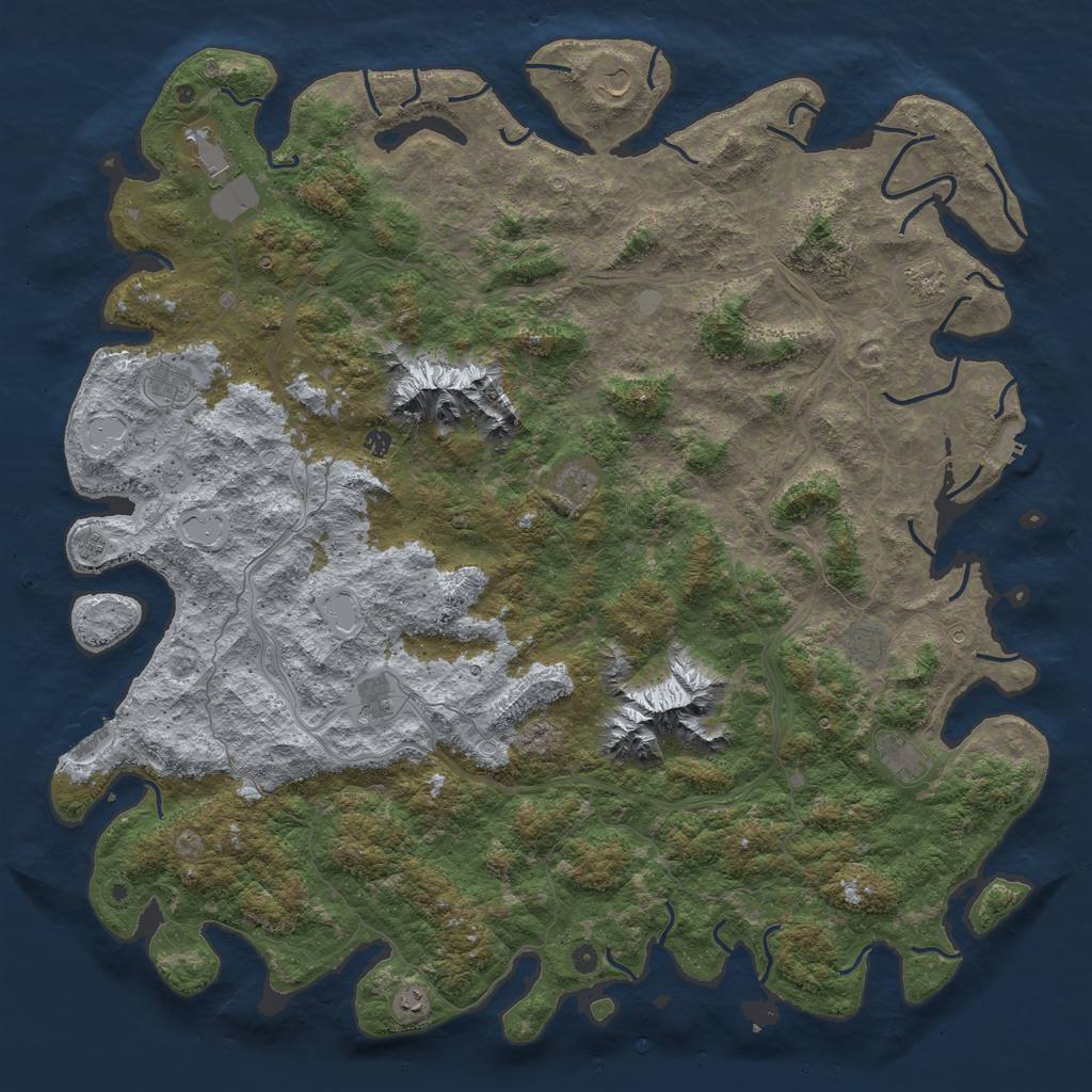 Rust Map: Procedural Map, Size: 6000, Seed: 11202012, 20 Monuments