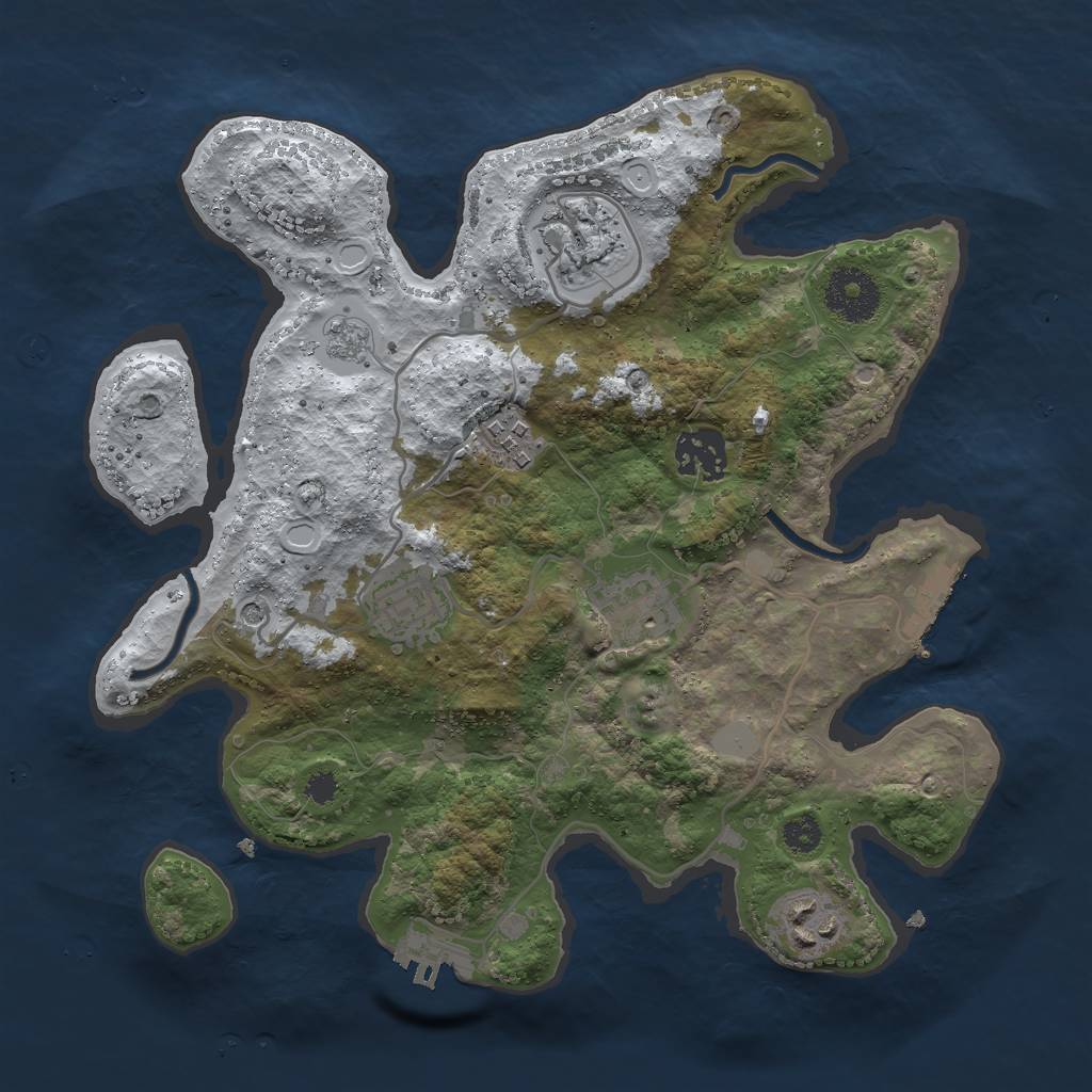 Rust Map: Procedural Map, Size: 3000, Seed: 21546, 15 Monuments