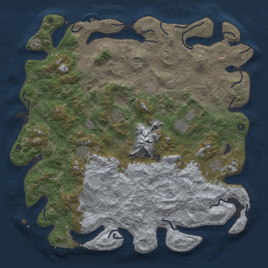 Rust Map: Procedural Map, Size: 5000, Seed: 201249021, 20 Monuments