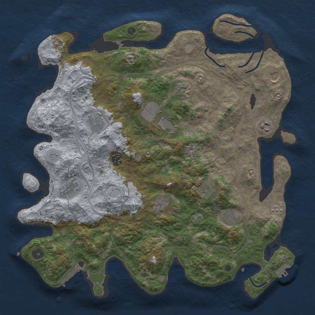 Rust Map: Procedural Map, Size: 4250, Seed: 252569329, 20 Monuments