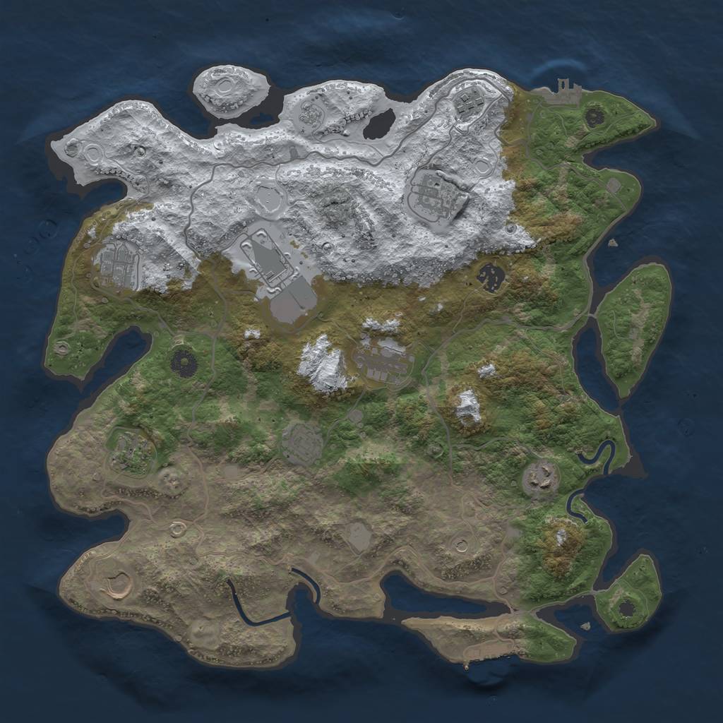 Rust Map: Procedural Map, Size: 4000, Seed: 188819, 19 Monuments
