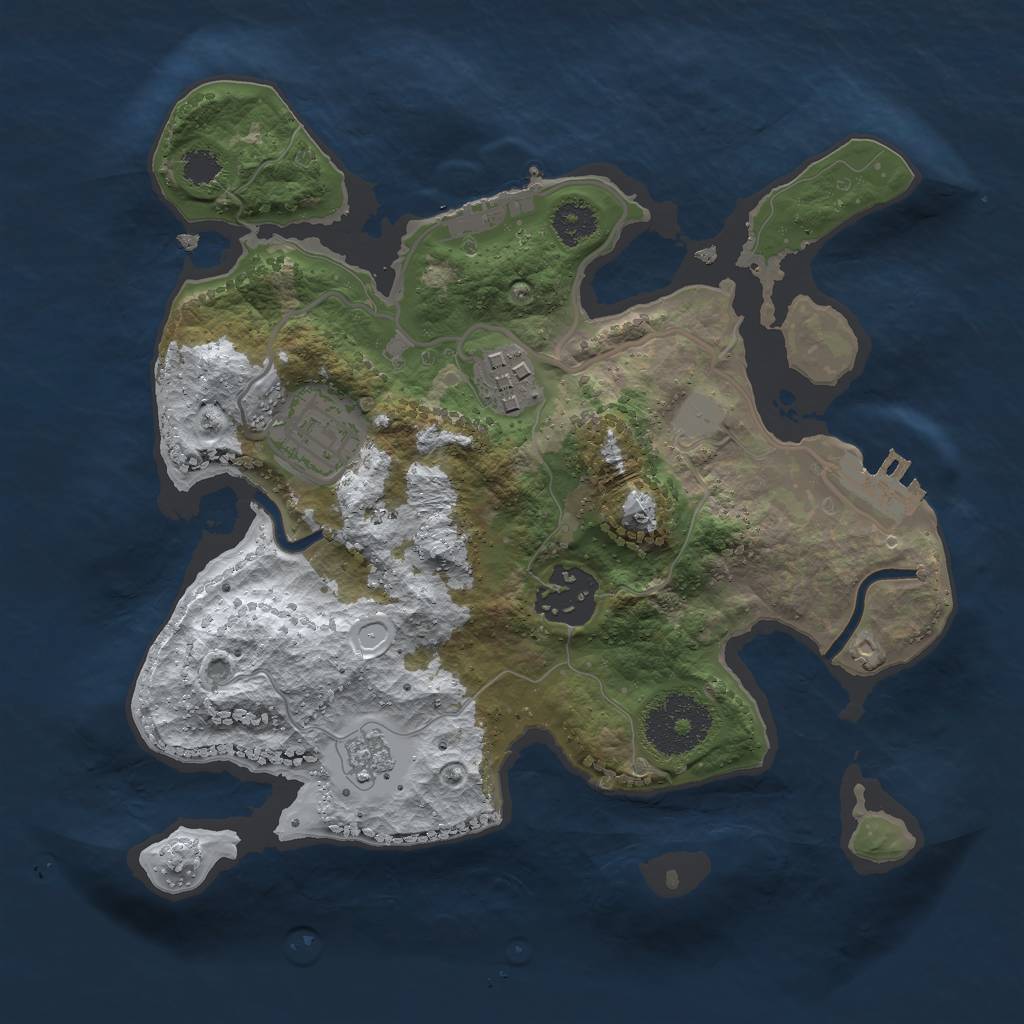 Rust Map: Procedural Map, Size: 2500, Seed: 373, 11 Monuments