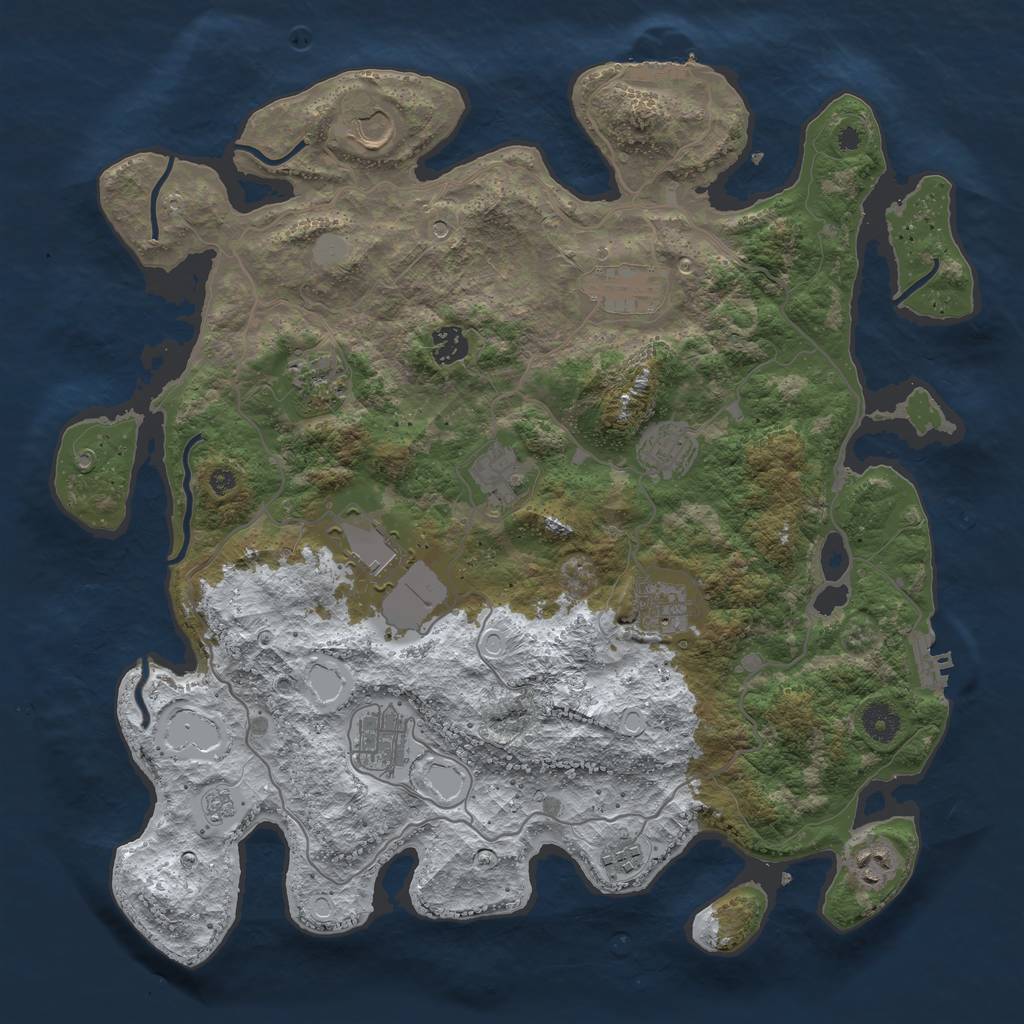 Rust Map: Procedural Map, Size: 4000, Seed: 959296, 20 Monuments