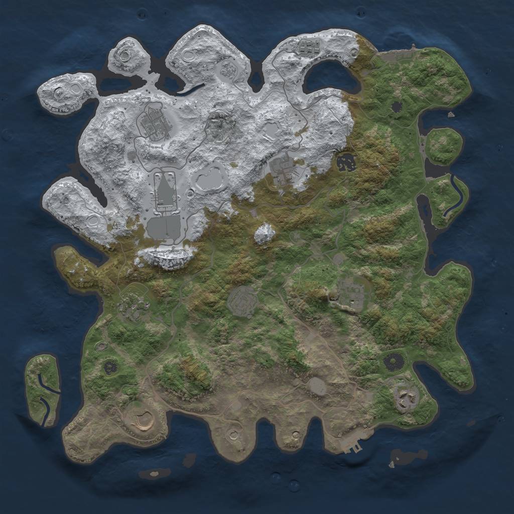 Rust Map: Procedural Map, Size: 4000, Seed: 943906, 19 Monuments