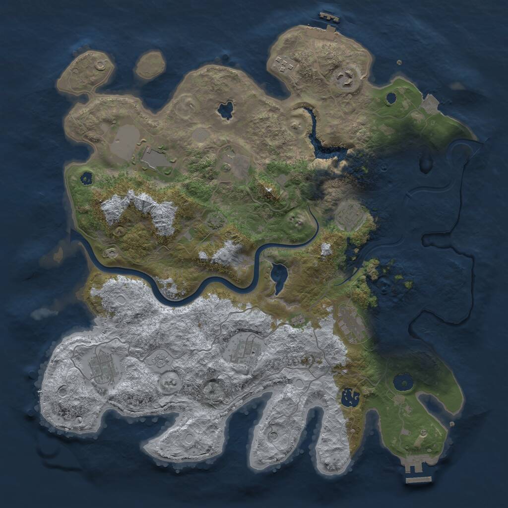 Rust Map: Procedural Map, Size: 4000, Seed: 410414, 15 Monuments