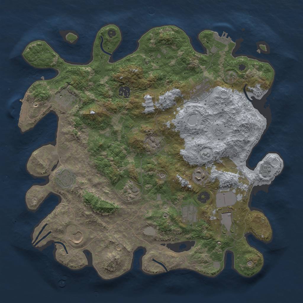 Rust Map: Procedural Map, Size: 3800, Seed: 150290, 19 Monuments