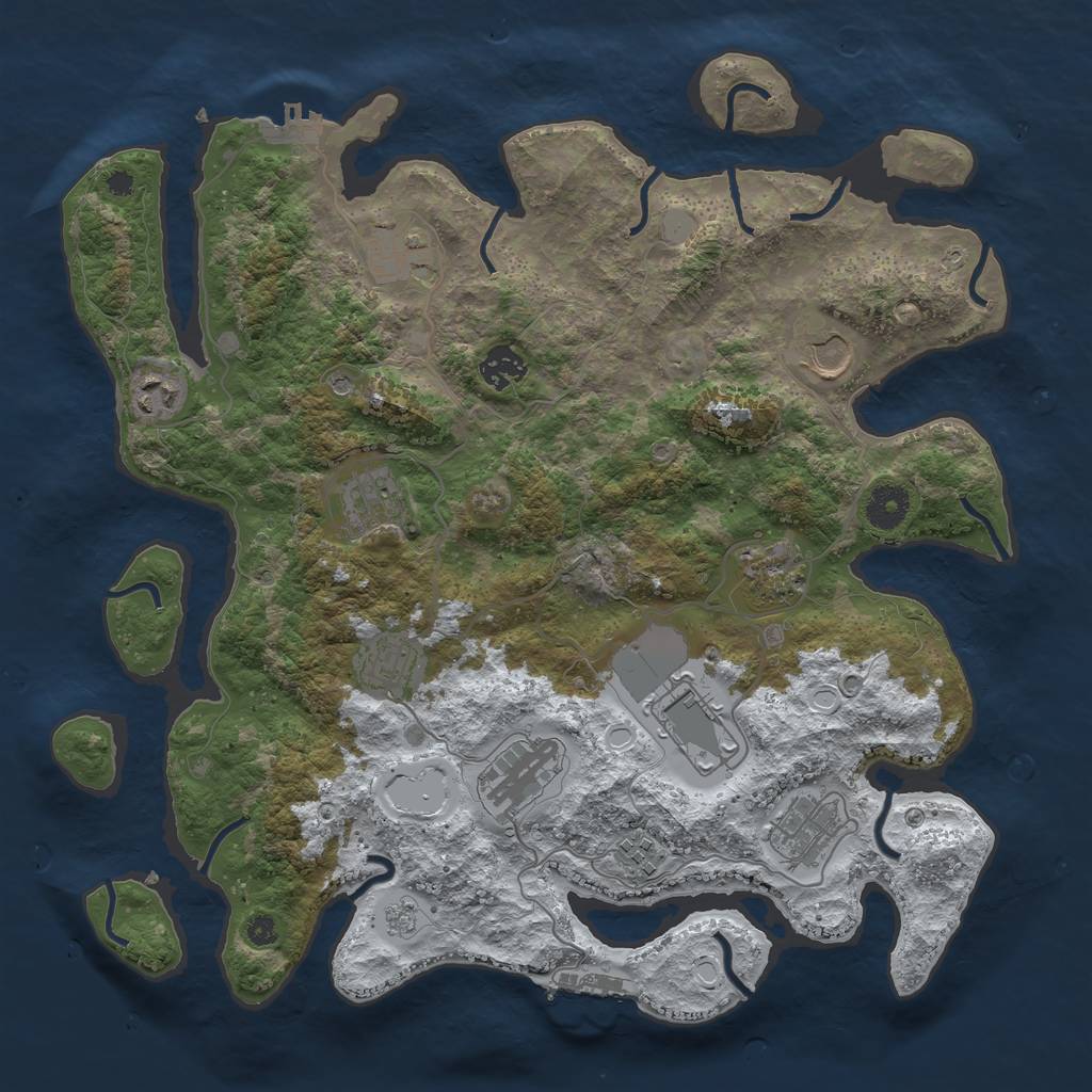 Rust Map: Procedural Map, Size: 3750, Seed: 83968901, 20 Monuments