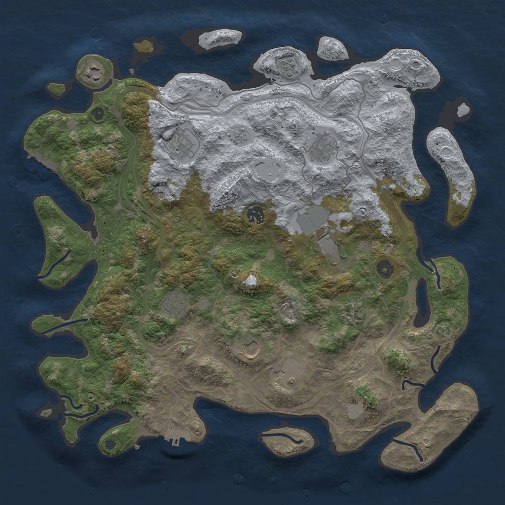 Rust Map: Procedural Map, Size: 4250, Seed: 5923810, 19 Monuments