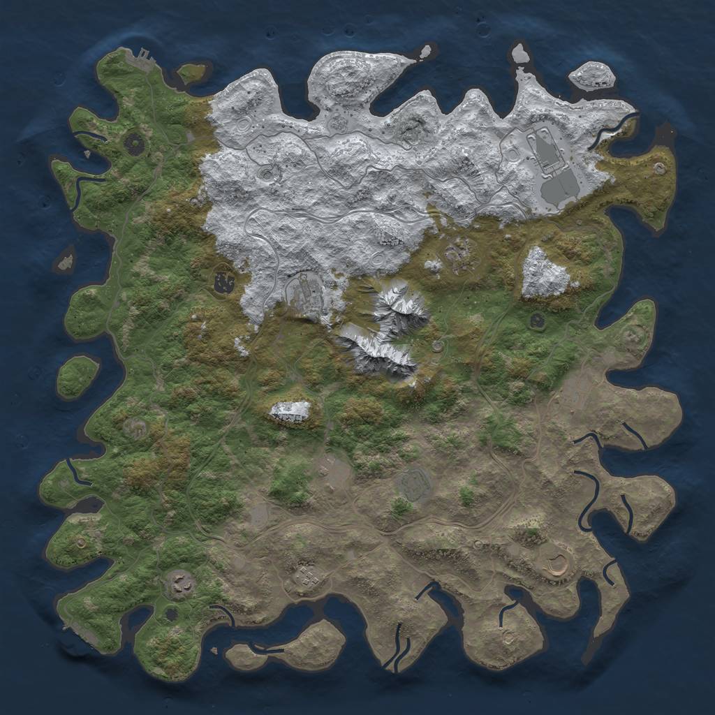 Rust Map: Procedural Map, Size: 5000, Seed: 1920203524, 19 Monuments