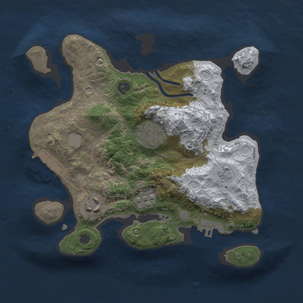 Rust Map: Procedural Map, Size: 2500, Seed: 16759, 11 Monuments