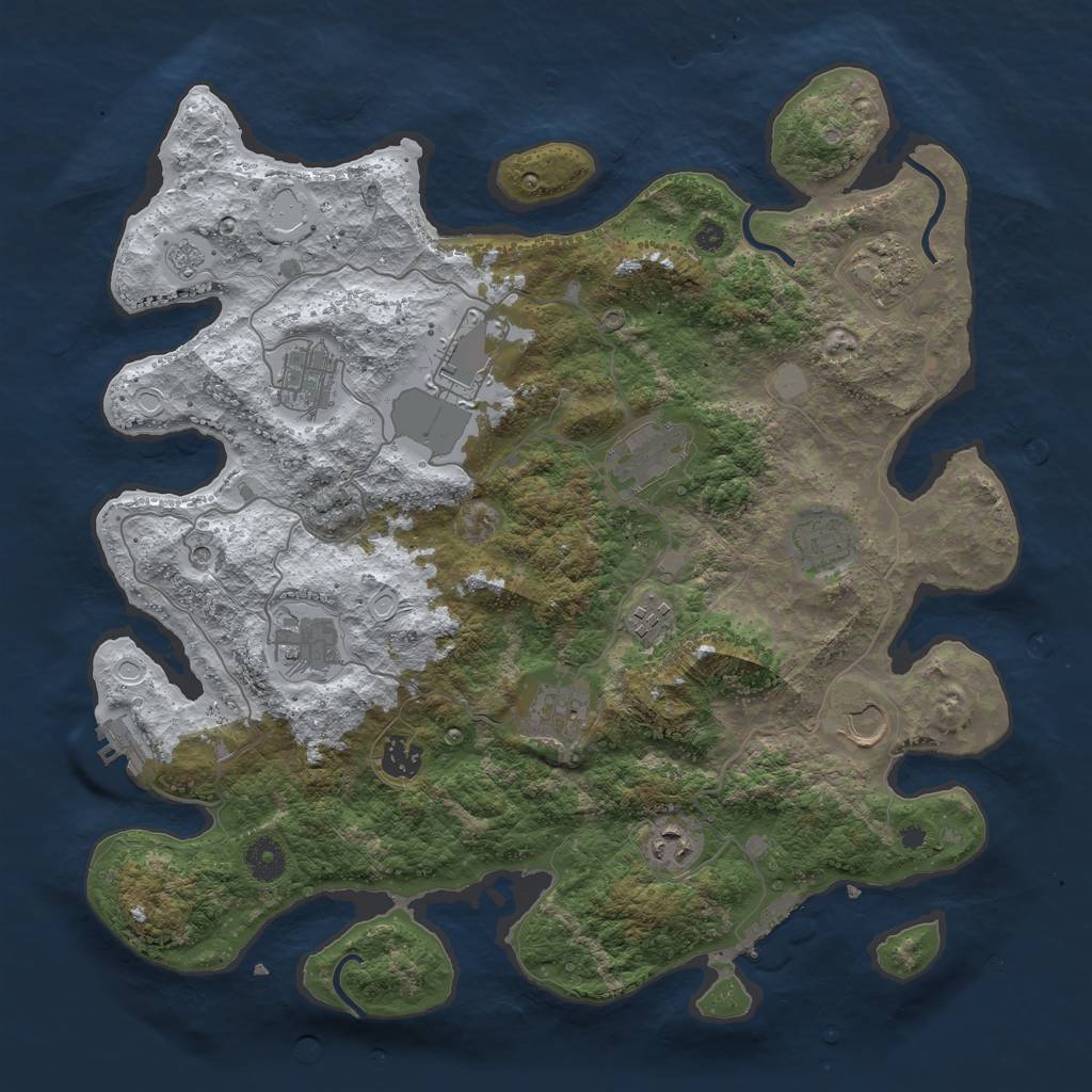 Rust Map: Procedural Map, Size: 3900, Seed: 12, 20 Monuments