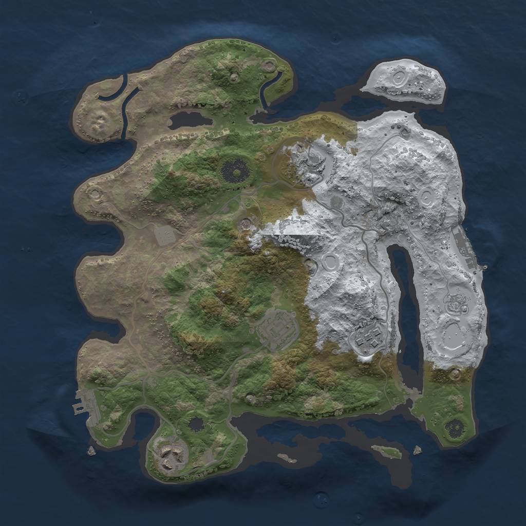 Rust Map: Procedural Map, Size: 3000, Seed: 58026, 13 Monuments