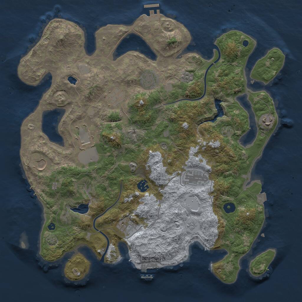 Rust Map: Procedural Map, Size: 4000, Seed: 162237, 15 Monuments