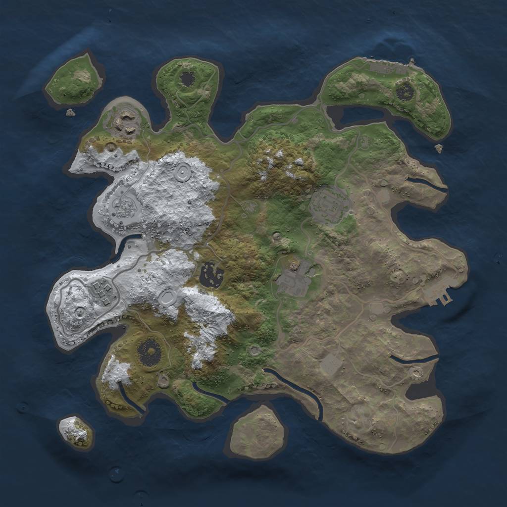 Rust Map: Procedural Map, Size: 3000, Seed: 12955, 13 Monuments