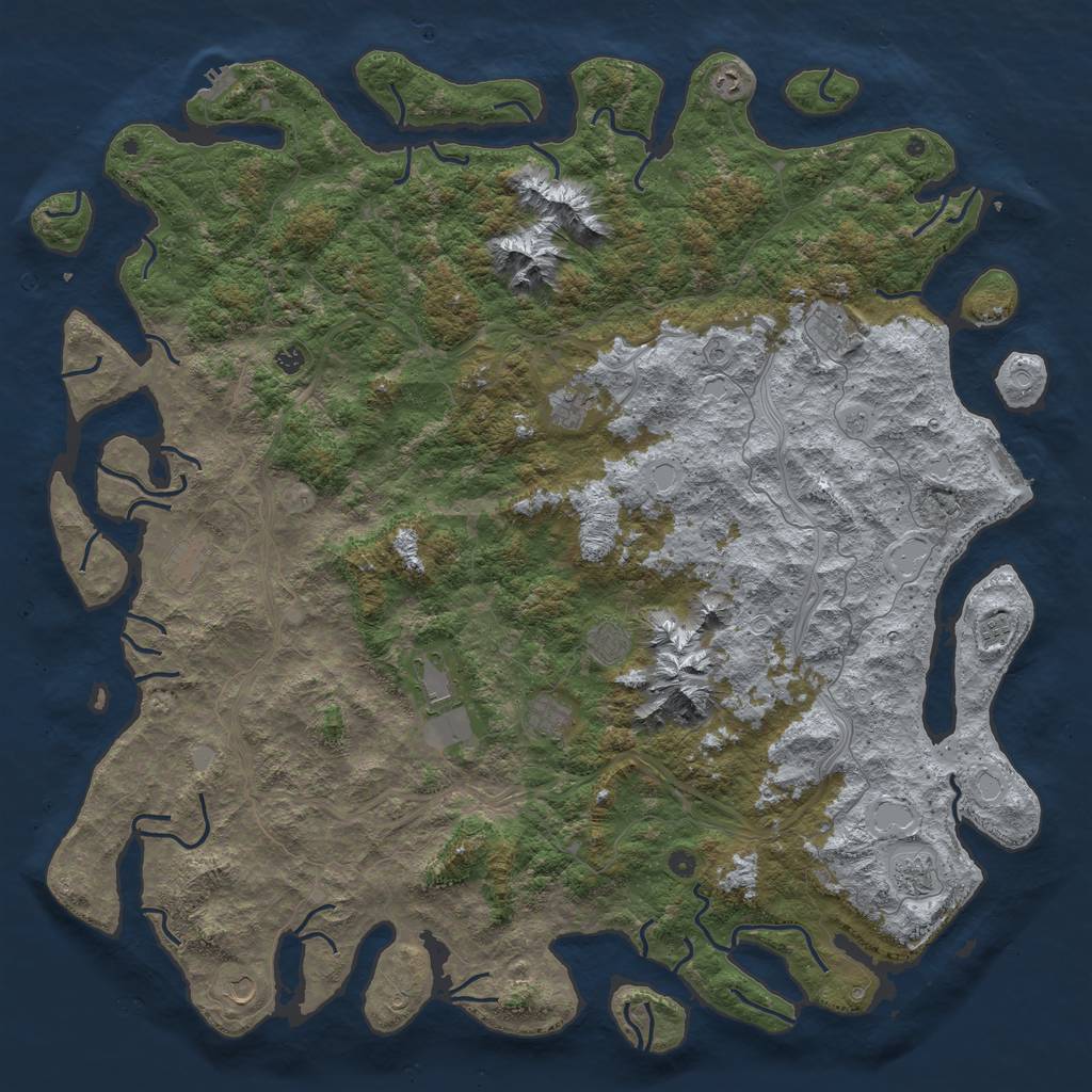 Rust Map: Procedural Map, Size: 6000, Seed: 756337860, 20 Monuments