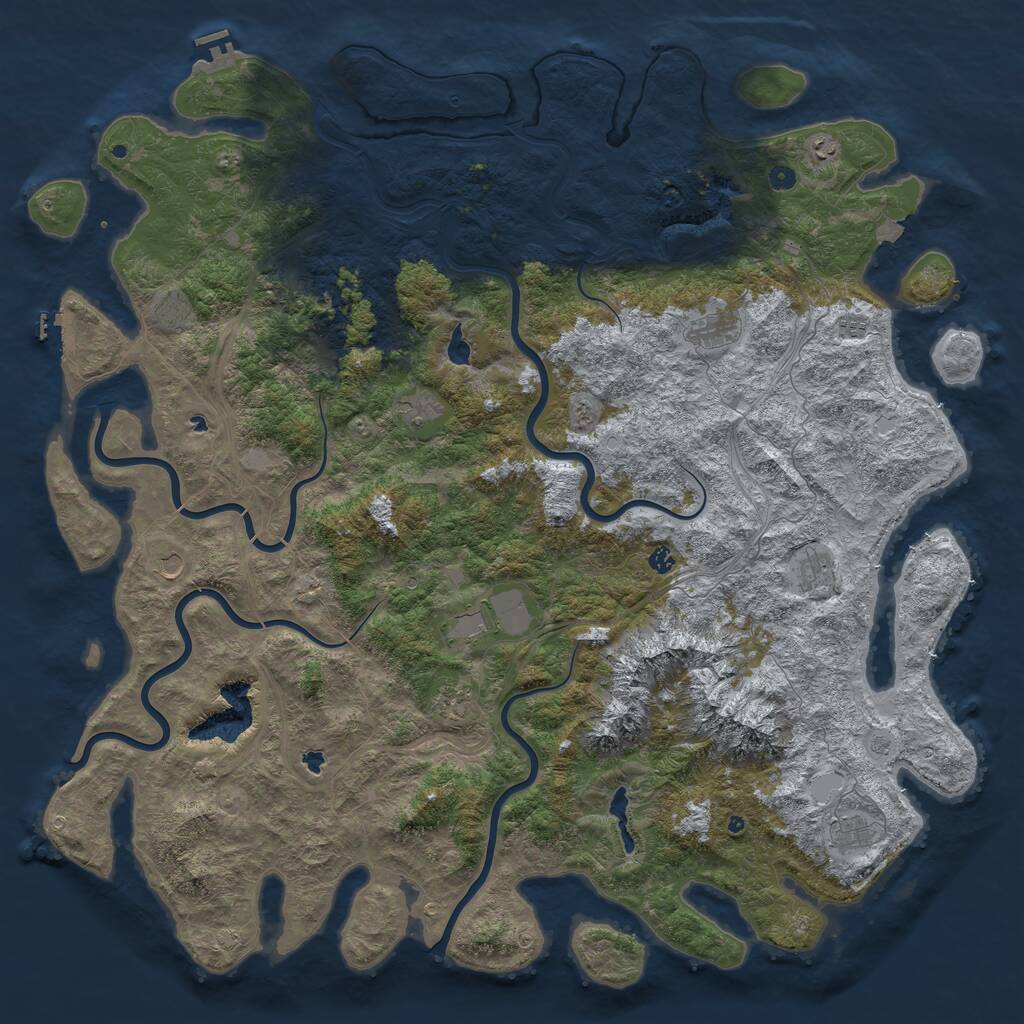 Rust Map: Procedural Map, Size: 6000, Seed: 756337860, 17 Monuments