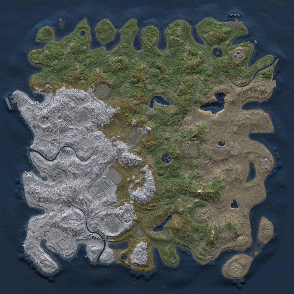 Rust Map: Procedural Map, Size: 4750, Seed: 1116382904, 16 Monuments