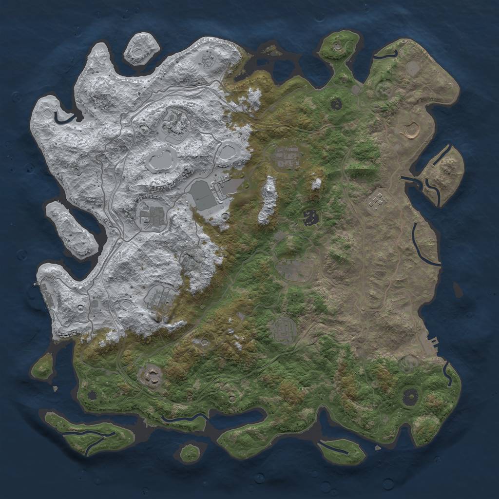Rust Map: Procedural Map, Size: 4500, Seed: 13832, 20 Monuments