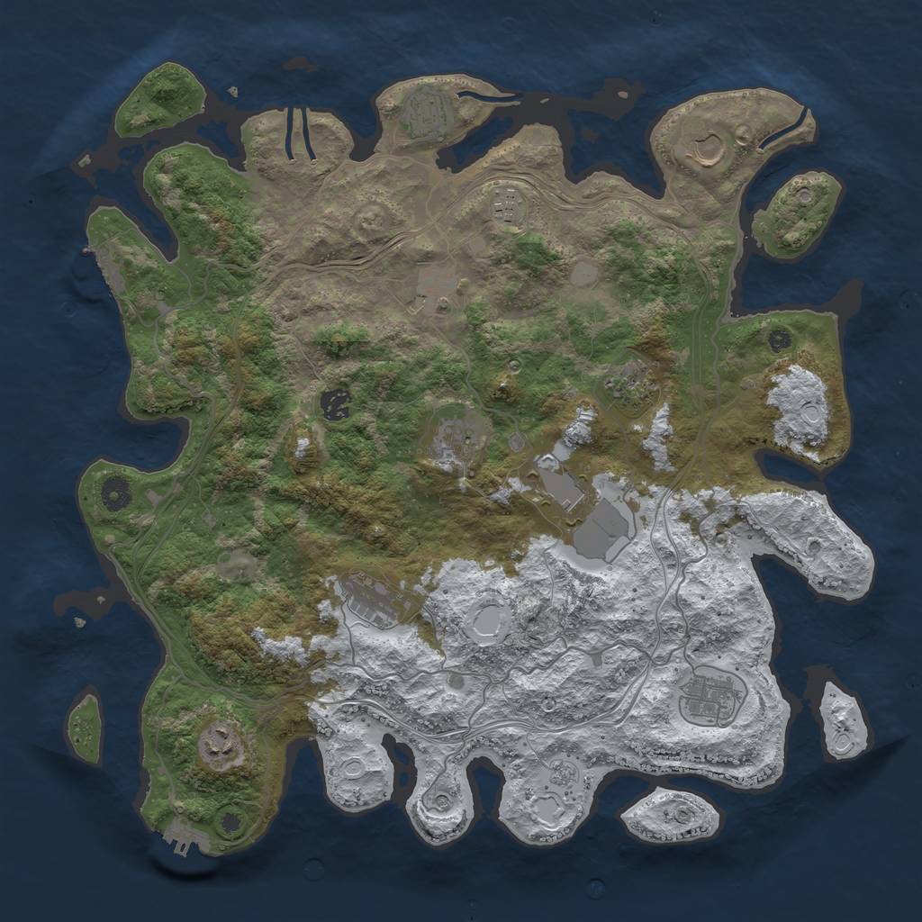 Rust Map: Procedural Map, Size: 4250, Seed: 1627792292, 20 Monuments