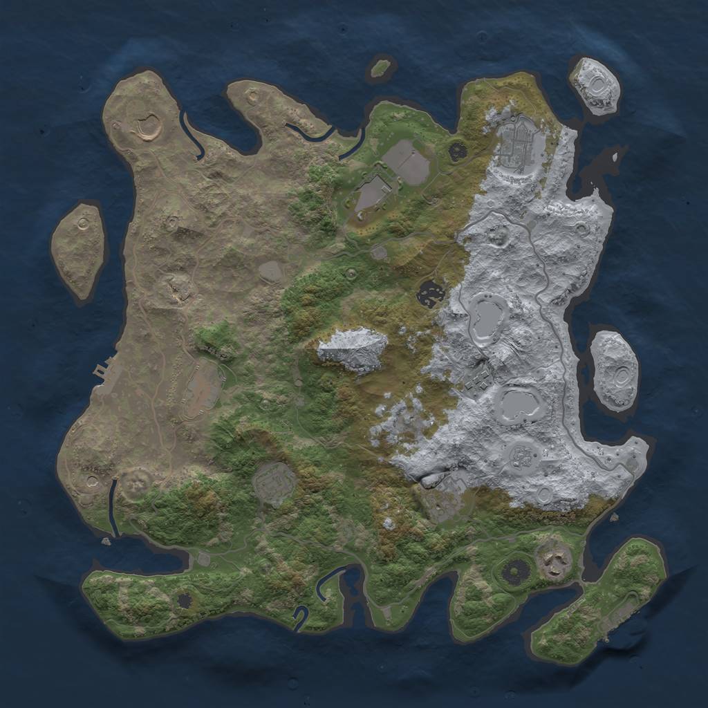 Rust Map: Procedural Map, Size: 4000, Seed: 79658, 18 Monuments