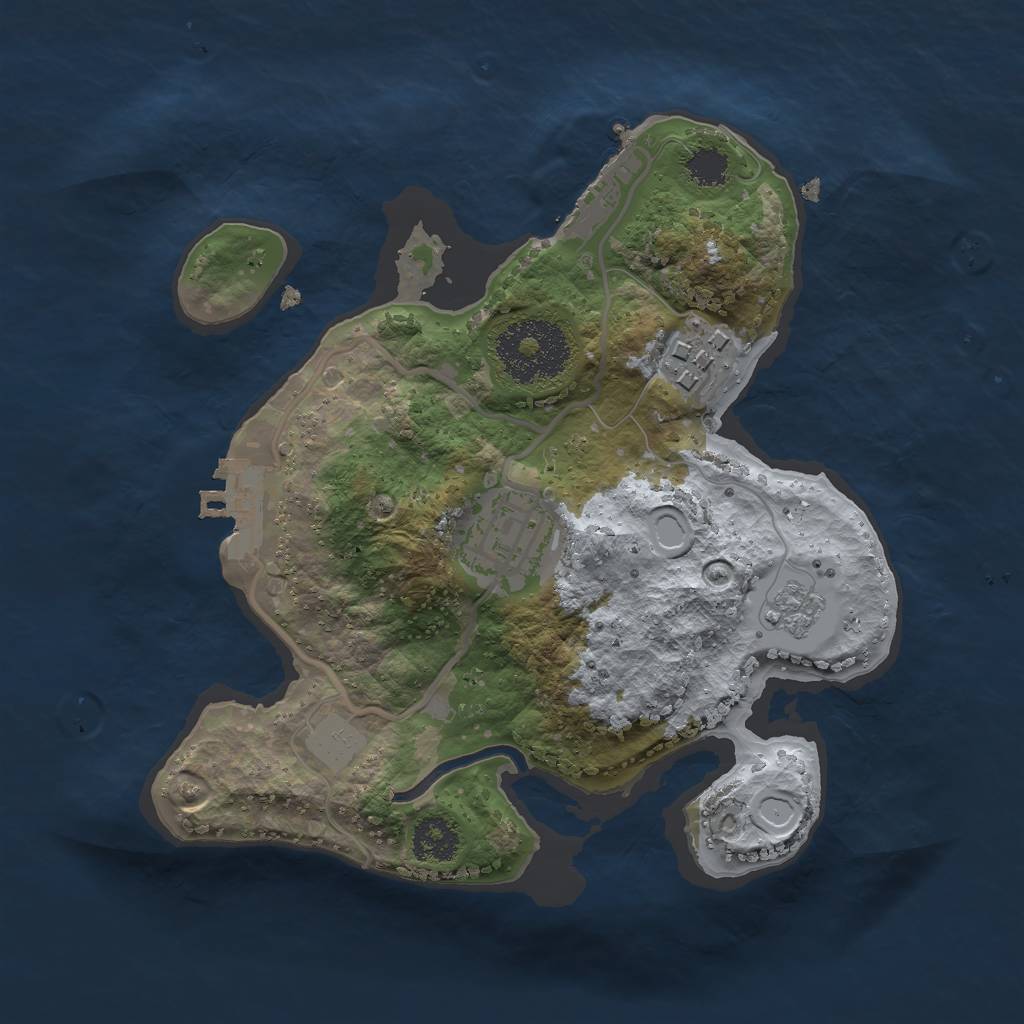 Rust Map: Procedural Map, Size: 2250, Seed: 12307, 10 Monuments