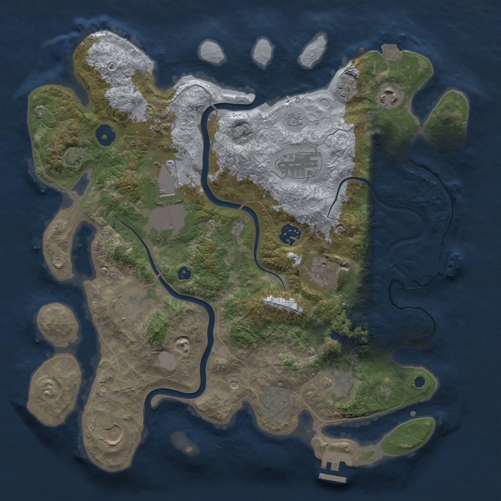 Rust Map: Procedural Map, Size: 3750, Seed: 1535122356, 17 Monuments