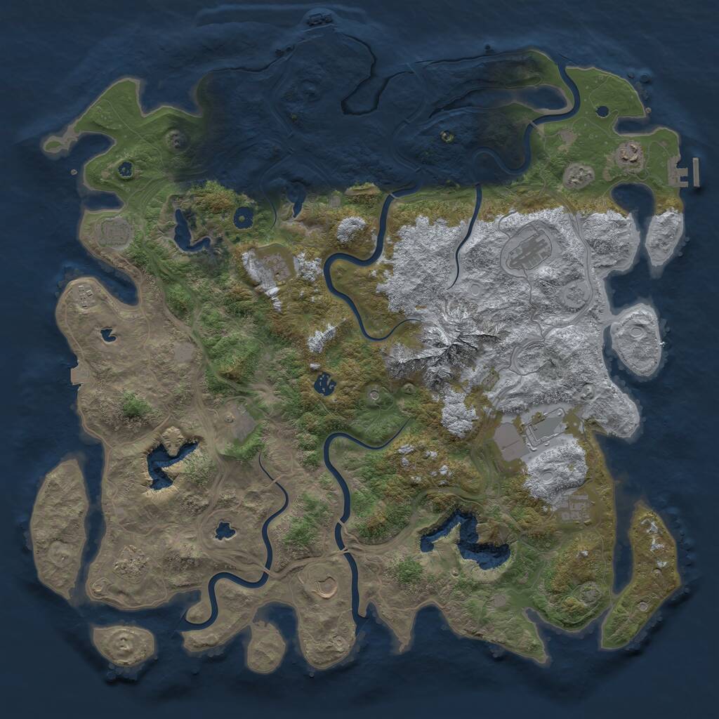 Rust Map: Procedural Map, Size: 5000, Seed: 231231242, 17 Monuments