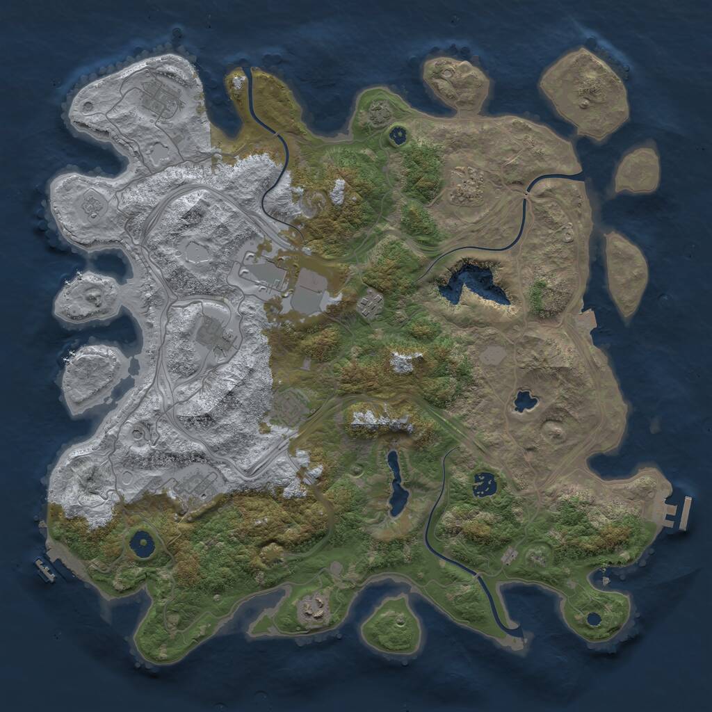 Rust Map: Procedural Map, Size: 4250, Seed: 770892406, 15 Monuments