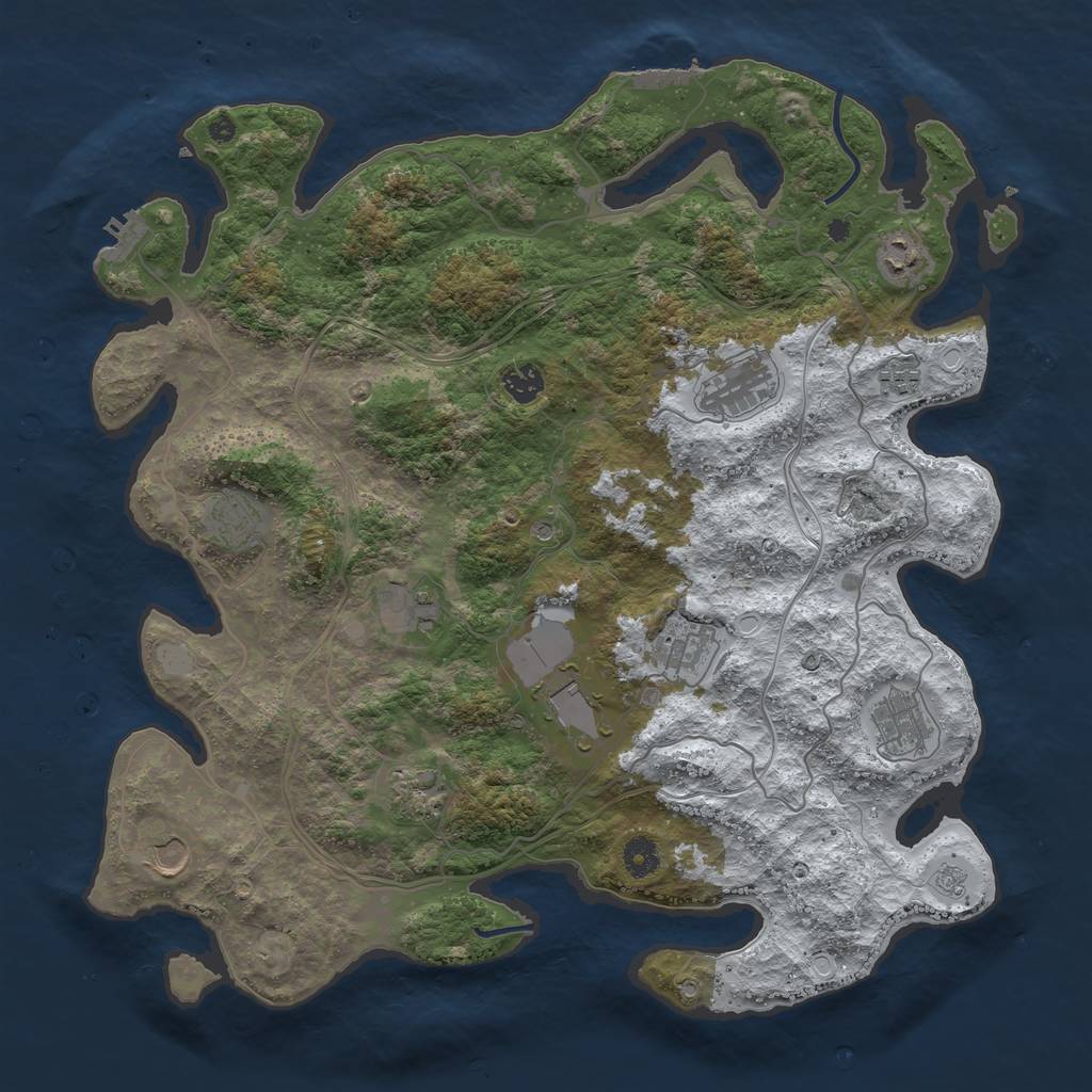 Rust Map: Procedural Map, Size: 4250, Seed: 3544709, 20 Monuments