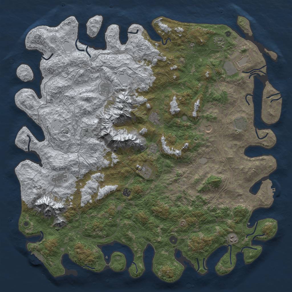 Rust Map: Procedural Map, Size: 5500, Seed: 335656, 20 Monuments