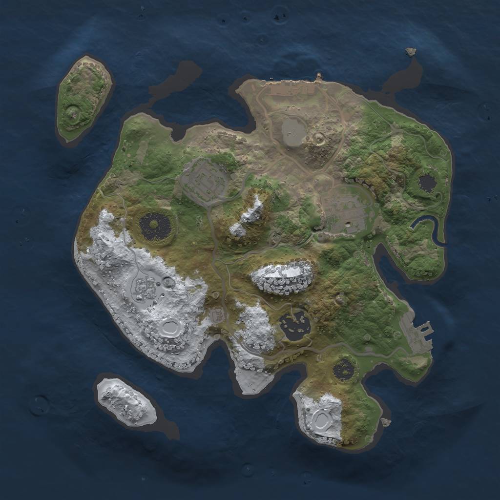 Rust Map: Procedural Map, Size: 2500, Seed: 72301, 11 Monuments