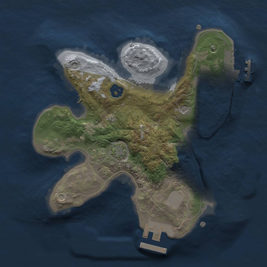 Rust Map: Procedural Map, Size: 2000, Seed: 27410016, 5 Monuments