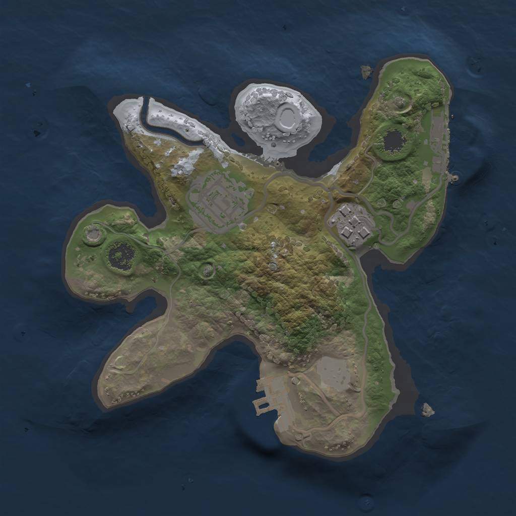 Rust Map: Procedural Map, Size: 2000, Seed: 27410016, 9 Monuments