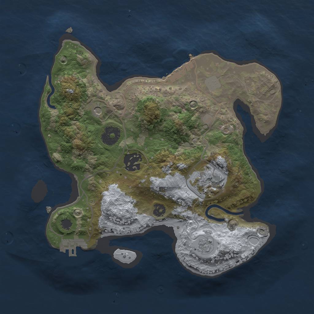 Rust Map: Procedural Map, Size: 2500, Seed: 64920, 11 Monuments