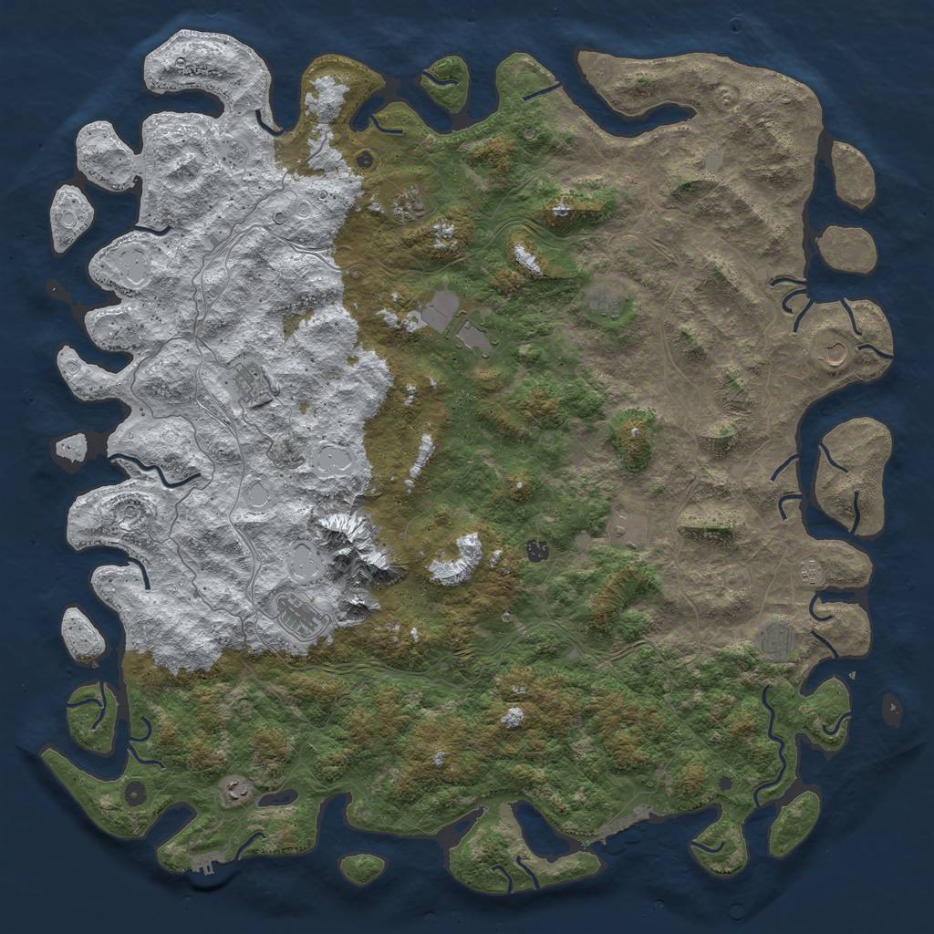 Rust Map: Procedural Map, Size: 6000, Seed: 2137, 20 Monuments